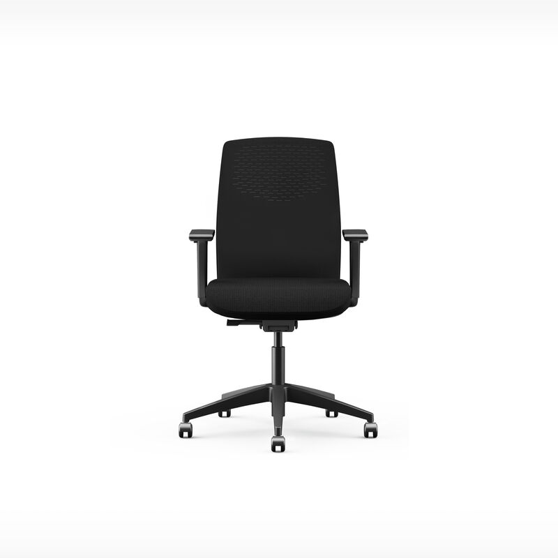 Fauteuil ergonomique professionnel noir vu du dessus, conçu pour un poste de travail durable